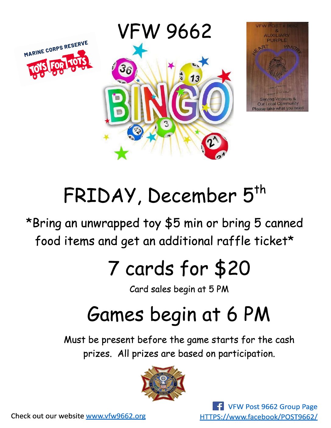 BINGO & Toy/Food Drive